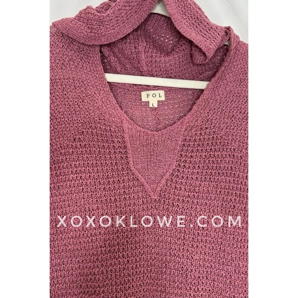 POL Dark Pink Sleeveless Hooded Sweater Dress Relaxed Fit - Picture 14 of 15